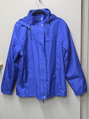 Womens George Classics Windbreaker Hooded Blue Jacket